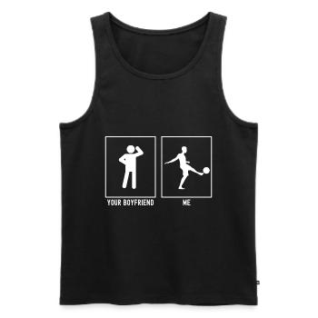 Your Friend - Me - Soccer Ball Kick - Men's Premium Organic Tank Top - black - Front - AI Model Male 178 light (178cm)