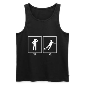 Du - Ich - Fußballprofi - Männer Premium Bio Tank Top - Schwarz - Vorne - Michal (187cm)