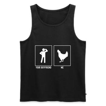 Your Friend - Me - Farm Chicken - Men's Premium Organic Tank Top - black - Front - Michal (187cm)
