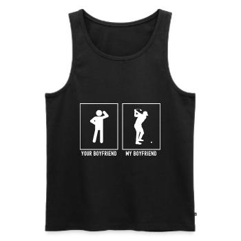 Your Friend - My Friend - Golf Tee Off - Men's Premium Organic Tank Top - black - Front - AI Model Male 178 light (178cm)