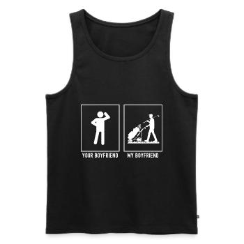 Ihr Freund - Mein Freund - Golfschläger - Männer Premium Bio Tank Top - Schwarz - Vorne - Michal (187cm)