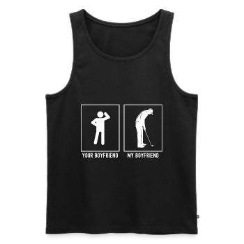 Votre ami - Mon ami - Golf - Débardeur bio Premium Homme - noir - Devant - AI Model Male 178 light (178cm)