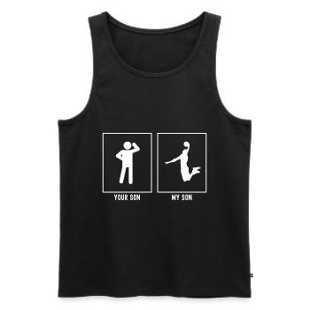Your Son - My Son - Basketball Vector - Men's Premium Organic Tank Top - black - Front - AI Model Male 178 light (178cm)