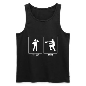 Your Son - My Son - Basketball Pass - Men's Premium Organic Tank Top - black - Front - AI Model Male 178 light (178cm)