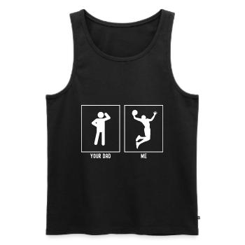 Ton père - Moi - High Slam Dunk - Débardeur bio Premium Homme - noir - Devant - Michal (187cm)