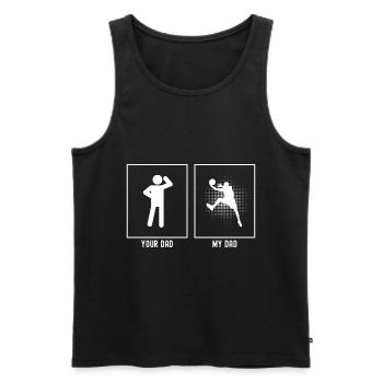 Dein Vater - Mein Vater - Basketball Gepunktete Li - Männer Premium Bio Tank Top - Schwarz - Vorne - AI Model Male 178 light (178cm)