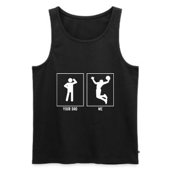 Ton père - Moi - Basketball Dunk - Débardeur bio Premium Homme - noir - Devant - Michal (187cm)