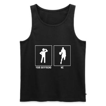 Votre ami - Moi - Course de basketball - Débardeur bio Premium Homme - noir - Devant - Michal (187cm)