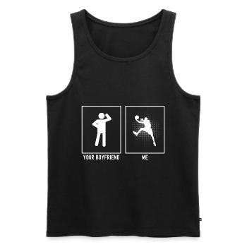 Dein Freund - Ich - Basketball Dunk Illustration - Männer Premium Bio Tank Top - Schwarz - Vorne - Michal (187cm)
