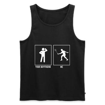 Dein Freund - Ich - Tennisspieler Vektor - Männer Premium Bio Tank Top - Schwarz - Vorne - Michal (187cm)
