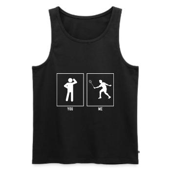 Vous - Moi - Joueur de tennis - Débardeur bio Premium Homme - noir - Devant - Michal (187cm)