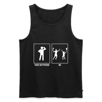 Your Friend - Me - Tennis Duo - Men's Premium Organic Tank Top - black - Front - AI Model Male 178 light (178cm)