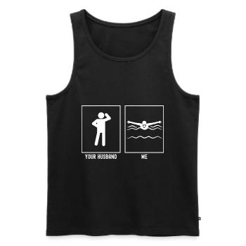 Ihr Ehemann - Ich - Schwimmen Vector - Männer Premium Bio Tank Top - Schwarz - Vorne - AI Model Male 178 light (178cm)