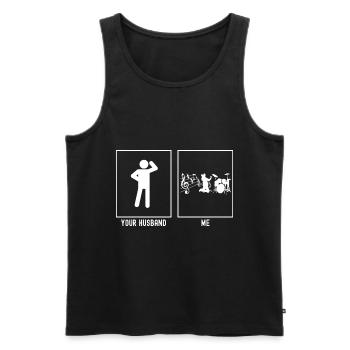 Ihr Ehemann - Ich - Musik - Männer Premium Bio Tank Top - Schwarz - Vorne - AI Model Male 178 light (178cm)