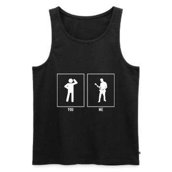 Du - Ich - Gitarrenspieler - Männer Premium Bio Tank Top - Schwarz - Vorne - AI Model Male 178 light (178cm)