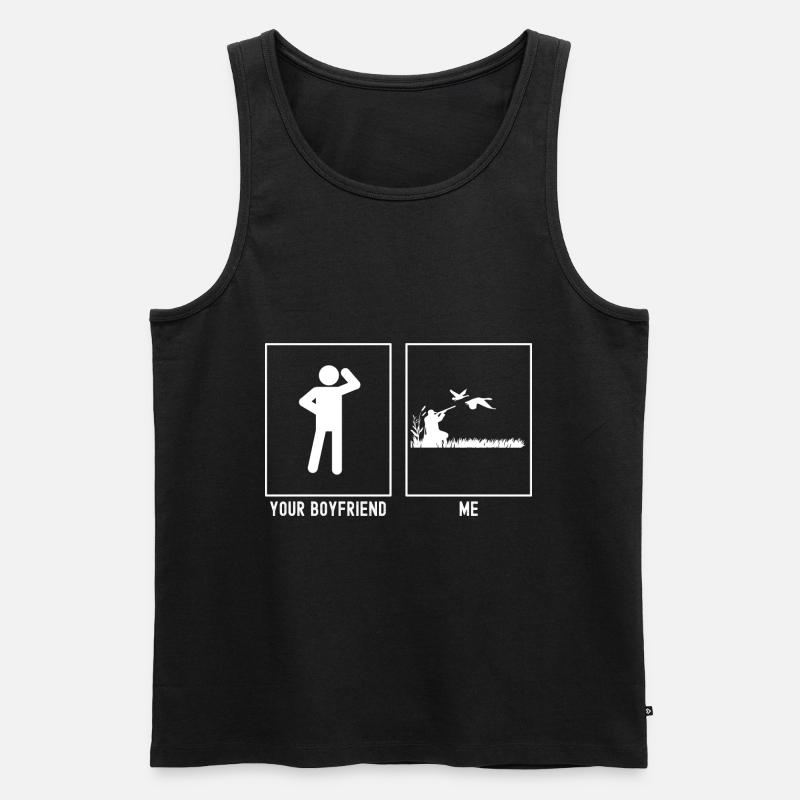 Ihr Freund - Ich - Vogeljagd - Männer Premium Bio Tank Top - Schwarz