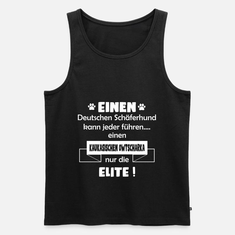 Kaukasischer Owtscharka Tshirt - Kaukasischer - Männer Premium Bio Tank Top - Schwarz