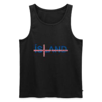 Island Flagge Skandinavisches Kreuz Reise Urlaub - Männer Premium Bio Tank Top - Schwarz - Vorne - AI Model Male 178 light (178cm)