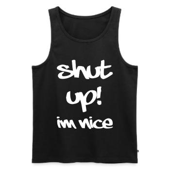 Funny Saying Gift Funny Funny Sayings - Men's Premium Organic Tank Top - black - Front - Michal (187cm)