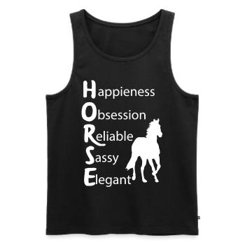 Equestrian Horse Riding Horsewoman Gifts Ponny - Men's Premium Organic Tank Top - black - Front - AI Model Male 178 light (178cm)