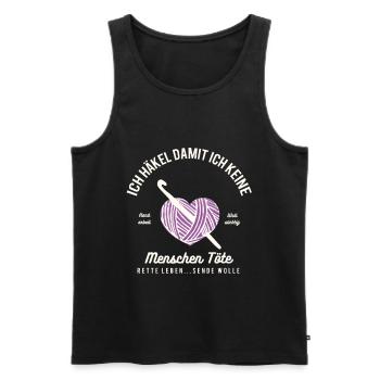Häkeln Handarbeit Wolle Nähen Stricken Stoff Nadel - Männer Premium Bio Tank Top - Schwarz - Vorne - Michal (187cm)