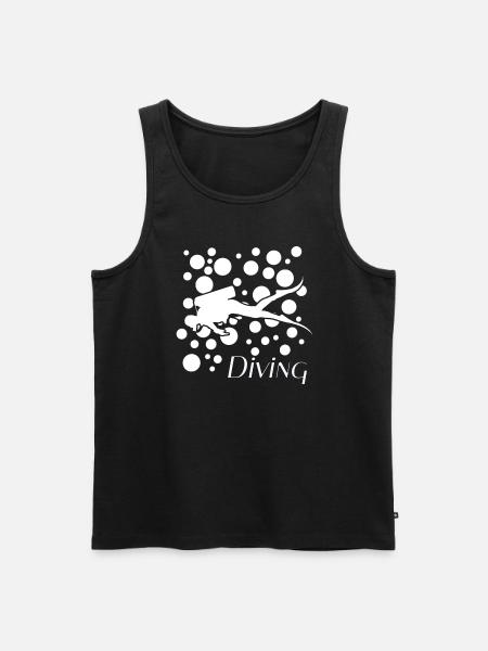 Taucher mit Luftblasen diving - Männer Premium Bio Tank Top - Schwarz