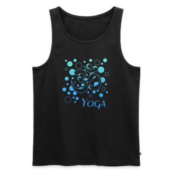 Yoga Yogi - Männer Premium Bio Tank Top - Schwarz - Vorne - Michal (187cm)
