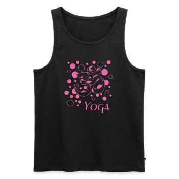 Yoga pinkes Design für Yogis - Männer Premium Bio Tank Top - Schwarz - Vorne - Michal (187cm)