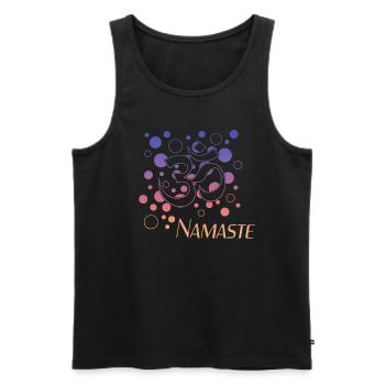 Namaste - Männer Premium Bio Tank Top - Schwarz - Vorne - AI Model Male 178 light (178cm)