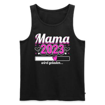 Mama 2023 Mutter werden in Schwangerschaft Baby - Männer Premium Bio Tank Top - Schwarz - Vorne - AI Model Male 178 light (178cm)
