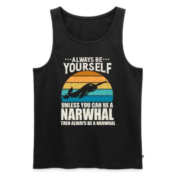 Soyez toujours vous-même Narval Sunset - Débardeur bio Premium Homme - noir - Devant - AI Model Male 178 light (178cm)