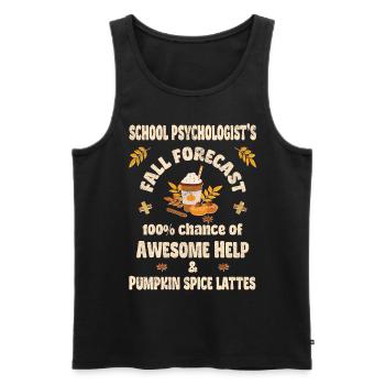 School psychologist, help & Pumpkin spice lattes - Männer Premium Bio Tank Top - Schwarz - Vorne - Michal (187cm)