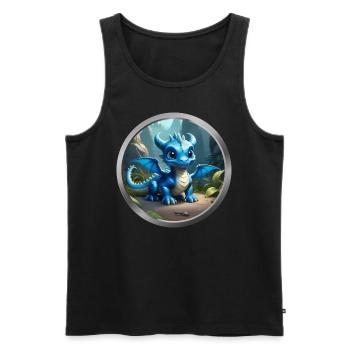 Dragon Animal - 2 - Men's Premium Organic Tank Top - black - Front - Michal (187cm)