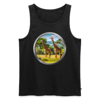 Giraffe Animal - 2 - Men's Premium Organic Tank Top - black - Front - Michal (187cm)