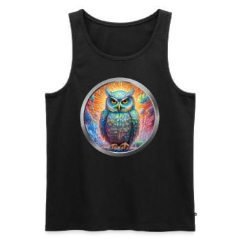 Owl Animal -4 - Men's Premium Organic Tank Top - black - Front - AI Model Male 178 light (178cm)