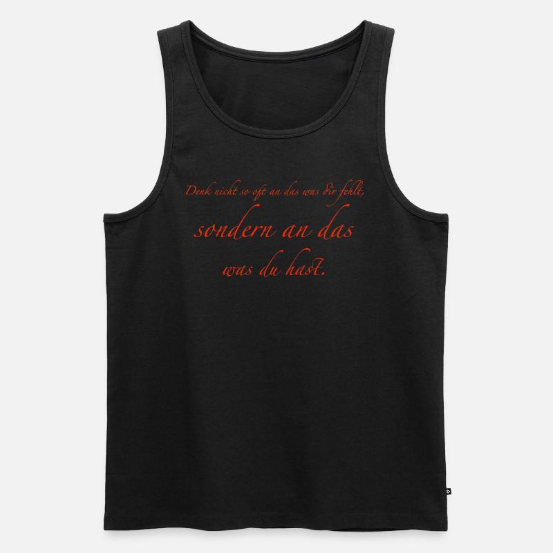 denke nicht - Männer Premium Bio Tank Top - Schwarz
