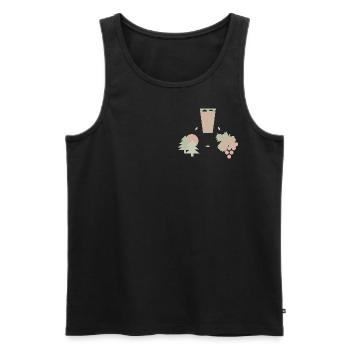 "Pfalz im Herzen" in Pastellgrün und Altrosa - Männer Premium Bio Tank Top - Schwarz - Vorne - Michal (187cm)