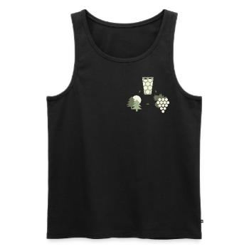 "Pfalz im Herzen" in Grün und Beige - Männer Premium Bio Tank Top - Schwarz - Vorne - AI Model Male 178 light (178cm)