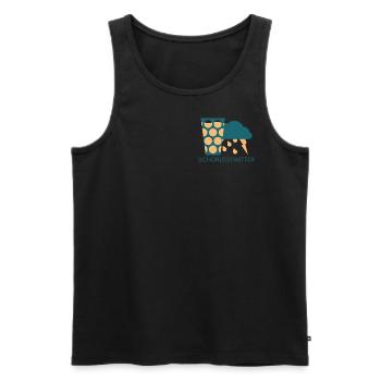 Schorlegewitter in Petrol und Apricot - Männer Premium Bio Tank Top - Schwarz - Vorne - AI Model Male 178 light (178cm)