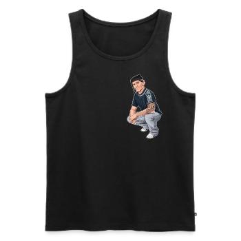 Rieser Grantler // Illustration - Männer Premium Bio Tank Top - Schwarz - Vorne - AI Model Male 178 light (178cm)