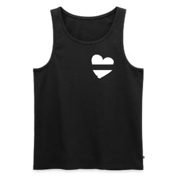 Logo du cœur - Love Emblem - Débardeur bio Premium Homme - charbon - Devant - Alexander (188cm)