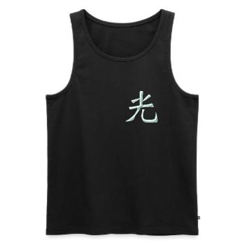 Ehre (Chinesisches Schriftzeichen) - Männer Premium Bio Tank Top - Schwarz - Vorne - Michal (187cm)