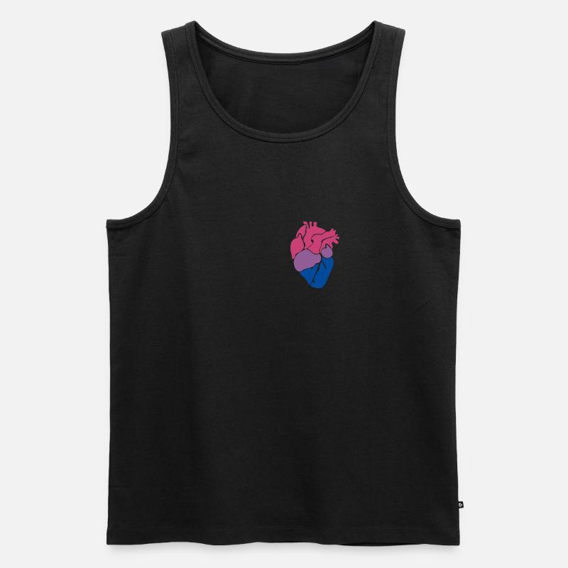 Bisexuelles Herz - Männer Premium Bio Tank Top - Schwarz