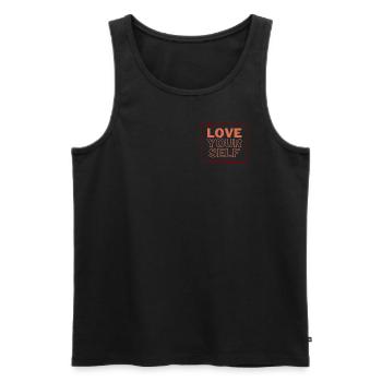 LOVE YOURSELF - Männer Premium Bio Tank Top - Schwarz - Vorne - Michal (187cm)