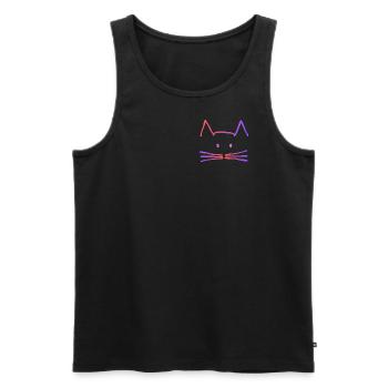 Catlover - chat Motif dessiné à la main - coloré - Débardeur bio Premium Homme - noir - Devant - AI Model Male 178 light (178cm)