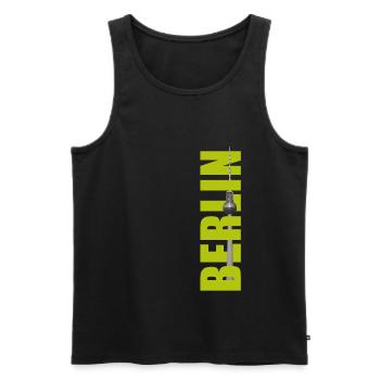 Berliner Fernsehturm - Männer Premium Bio Tank Top - Schwarz - Vorne - AI Model Male 178 light (178cm)