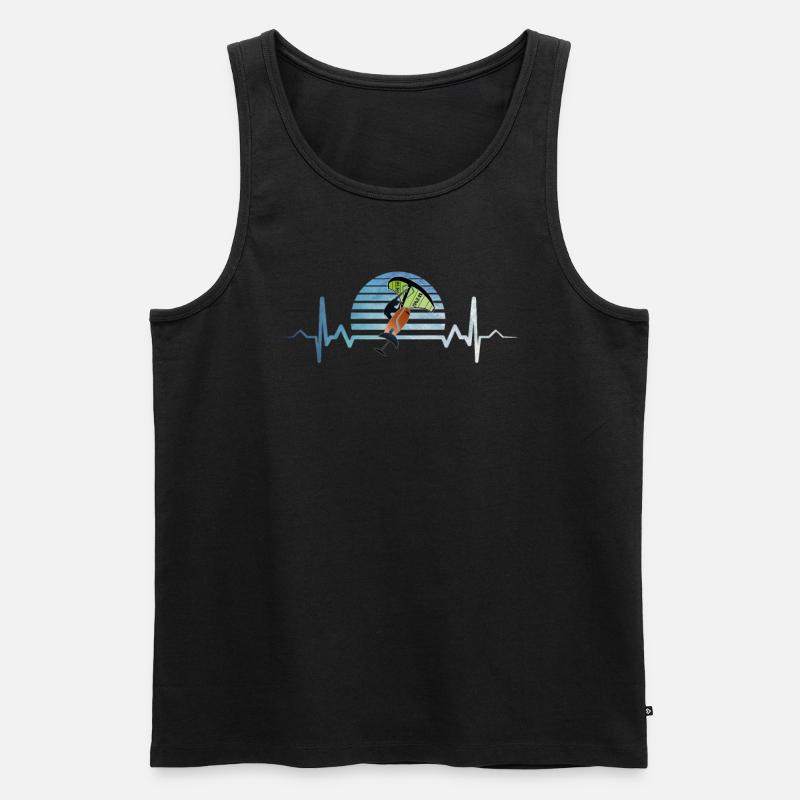 Wing Foiling Herzschlag EKG - Männer Premium Bio Tank Top - Schwarz