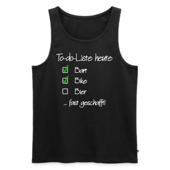 ToDo Bart Bike Bier - Männer Premium Bio Tank Top - Schwarz - Vorne - Michal (187cm)