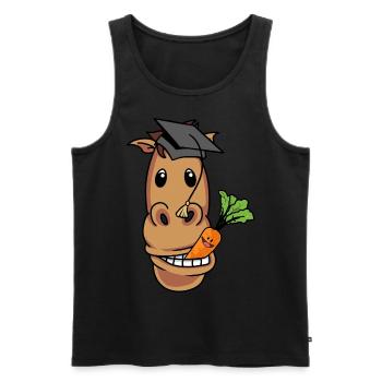 Studiertes Pferd Professor Studium Uni Reiter Abi - Männer Premium Bio Tank Top - Schwarz - Vorne - AI Model Male 178 light (178cm)