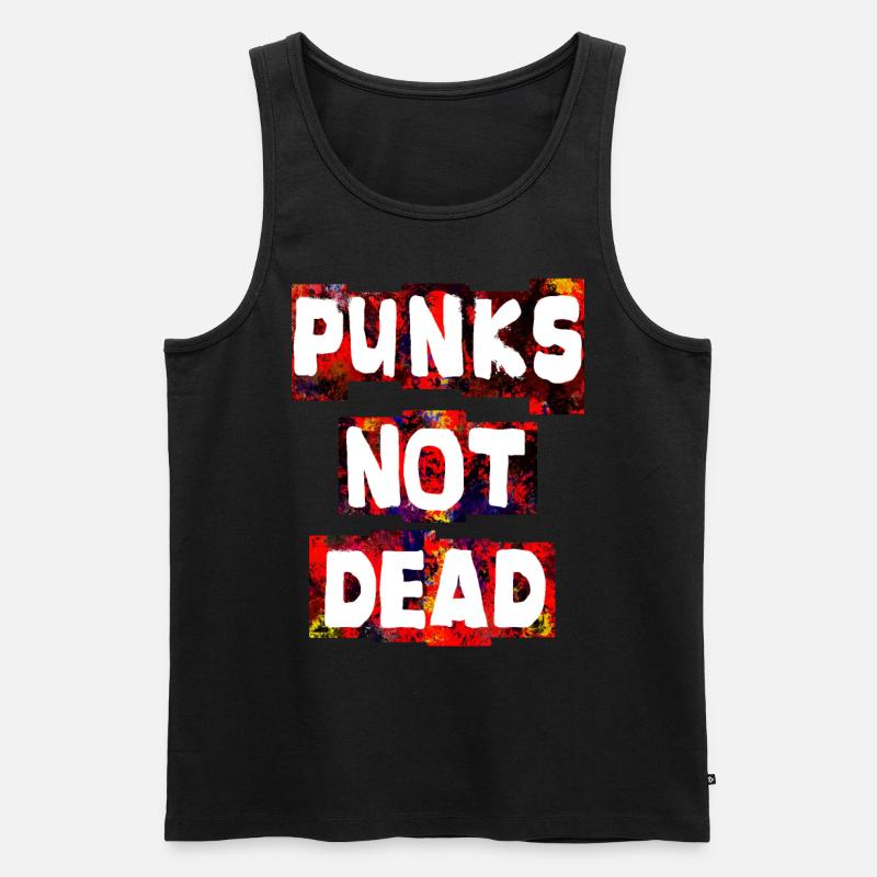 Punks not dead - Männer Premium Bio Tank Top - Schwarz